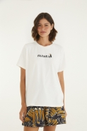 TSHIRT FIT FARMRIO TUCANINHO OFF WHITE