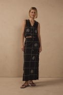SAIA CROPPED LINHO XADREZ SOL PRETO
