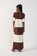 VESTIDO BICOLOR OFF NEVOA / MARROM TERRA